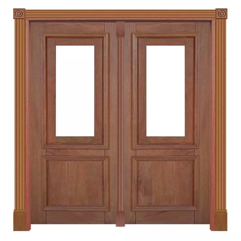 Portal de Abrir Bárbara 568 Madeira Maciça Reto de Cedro Arana Batentes de 14 CM Casmavi