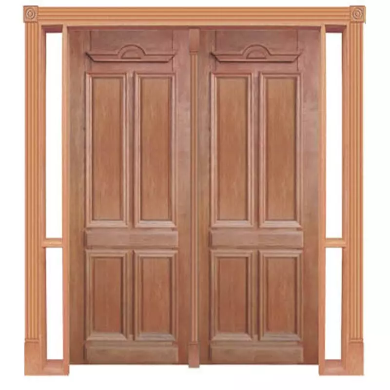 Portal Duplo de Abrir Duquesa 016 Madeira Maciça Reto de Cedro Arana Batentes de 14 CM Casmavi