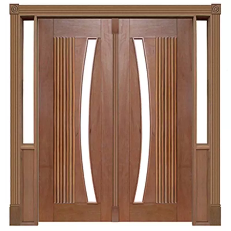 Portal Duplo Pivotante Madeira Maciça Cedro Arana Barcelona Para Vidro Em Arco 155 Casmavi