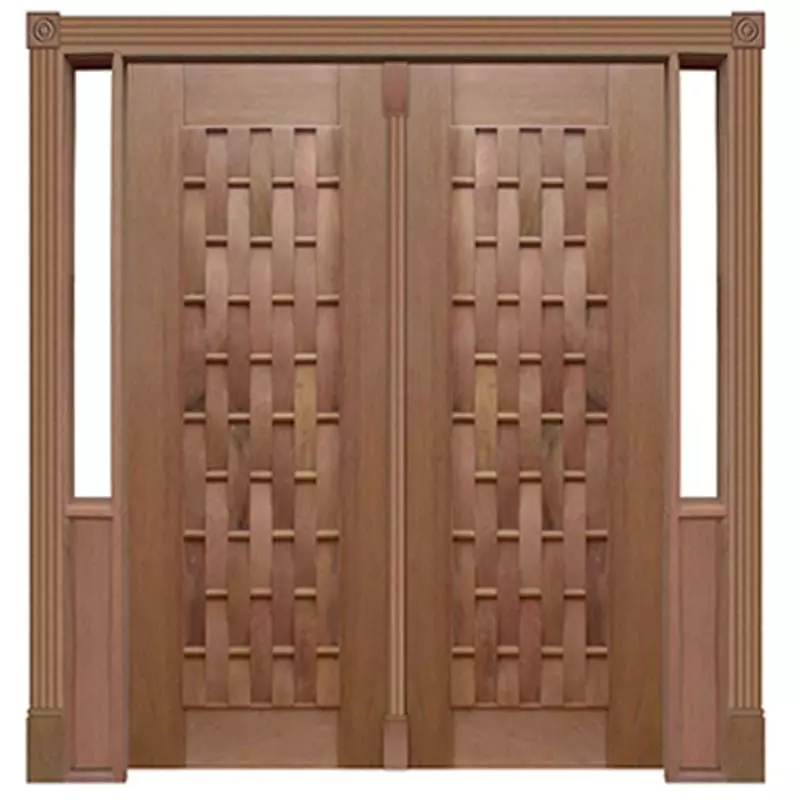 Portal Duplo Pivotante Madeira Maciça Cedro Arana Couro 050 Casmavi