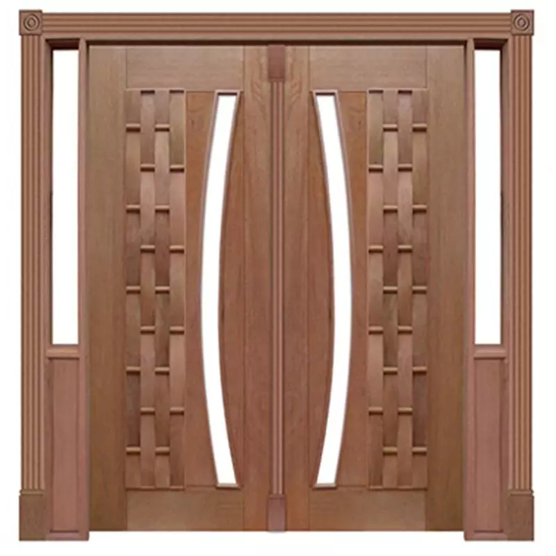 Portal Duplo Pivotante Madeira Maciça Cedro Arana Couro Longo Para Vidro Em Arco 115 Casmavi