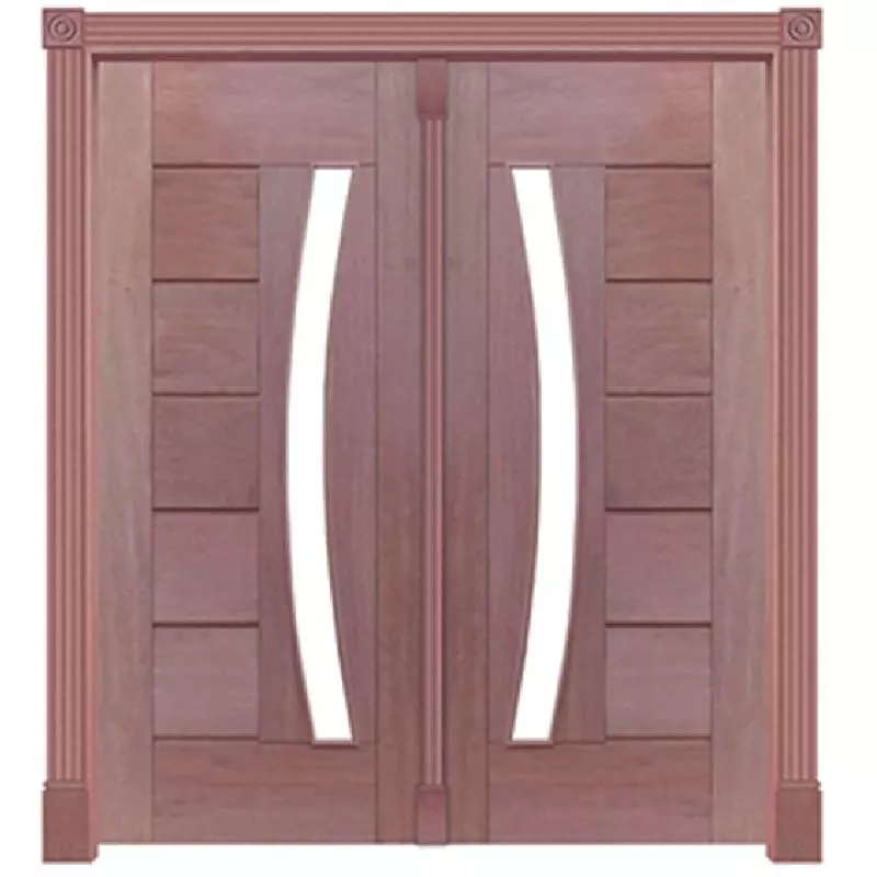 Portal Pivotante Madeira Maciça Cedro Arana BBB Para Vidro Em Arco 340 Casmavi