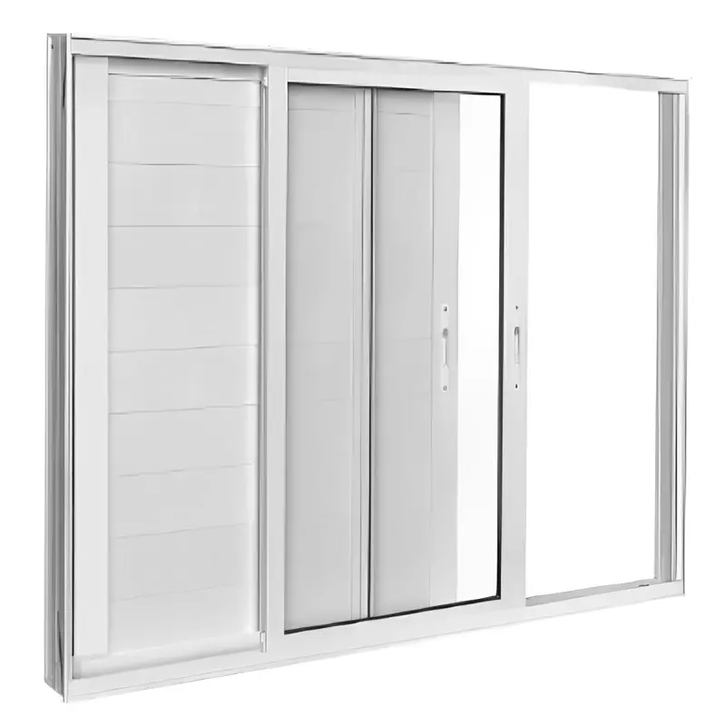 Janela de Alumínio Branco Veneziana Lambril de Correr 3 Folhas Móveis  - 0