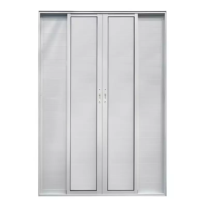 Porta Balcão de Correr Com Veneziana Lambril de Alumínio Branco 6 Fo - 0