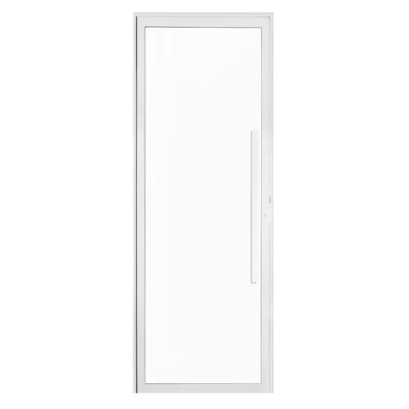 Porta de Alumínio Branco Com Vidro Inteiro 8mm e Puxador CMC Esquadri - 1