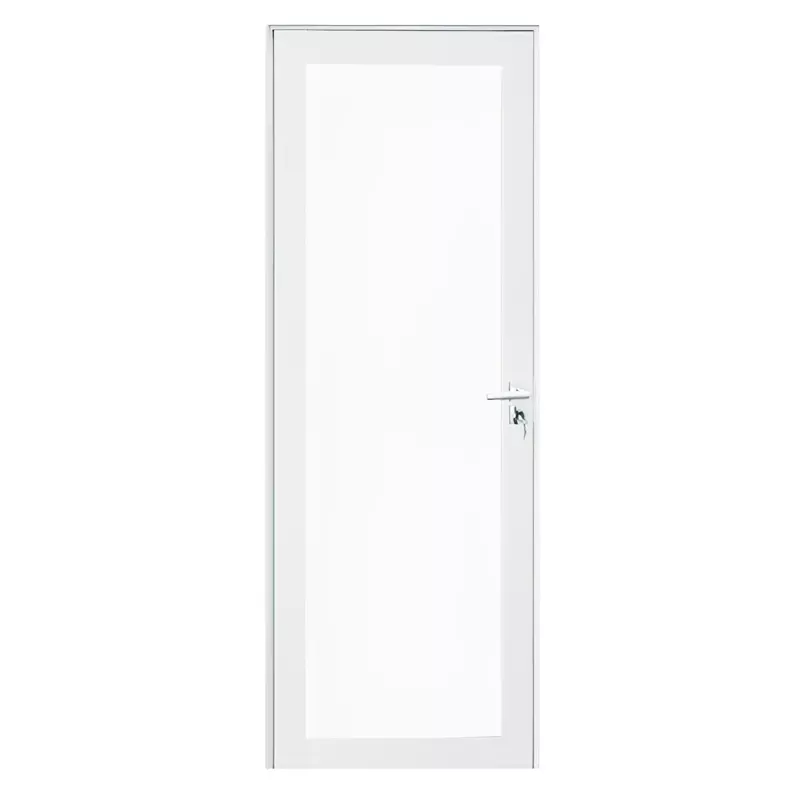 Porta de Alumínio Branco Vidro Inteiro 8mm CMC Esquadrias Linha Elega - 1