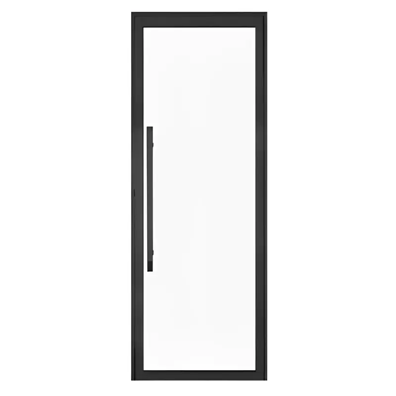 Porta de Alumínio Preto Com Vidro Inteiro 8mm e Puxador CMC Esquadria - 0