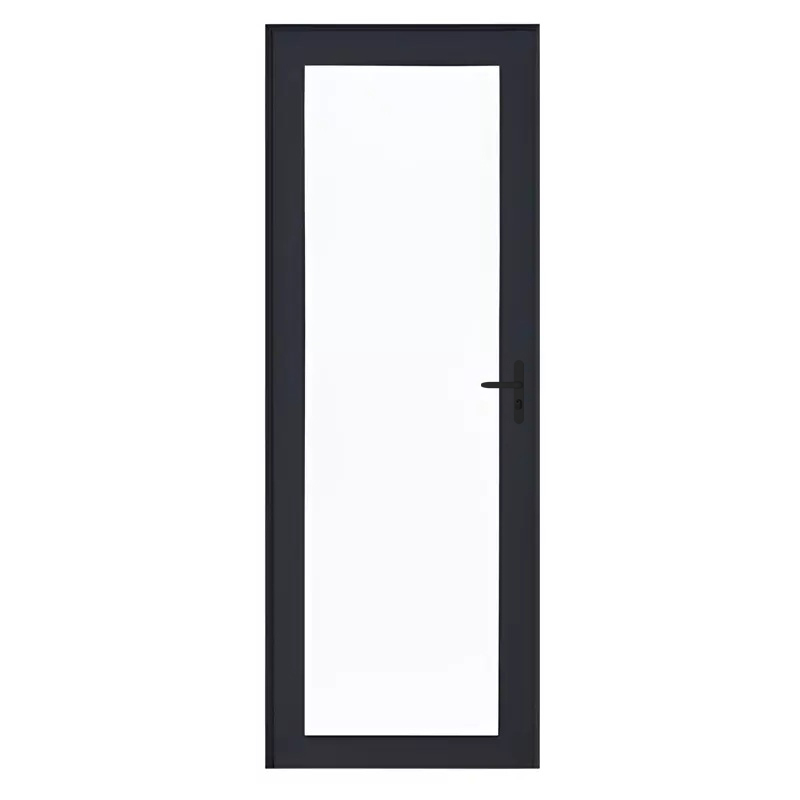 Porta de Alumínio Preto Vidro Inteiro 8mm CMC Esquadrias Linha Elegan - 1