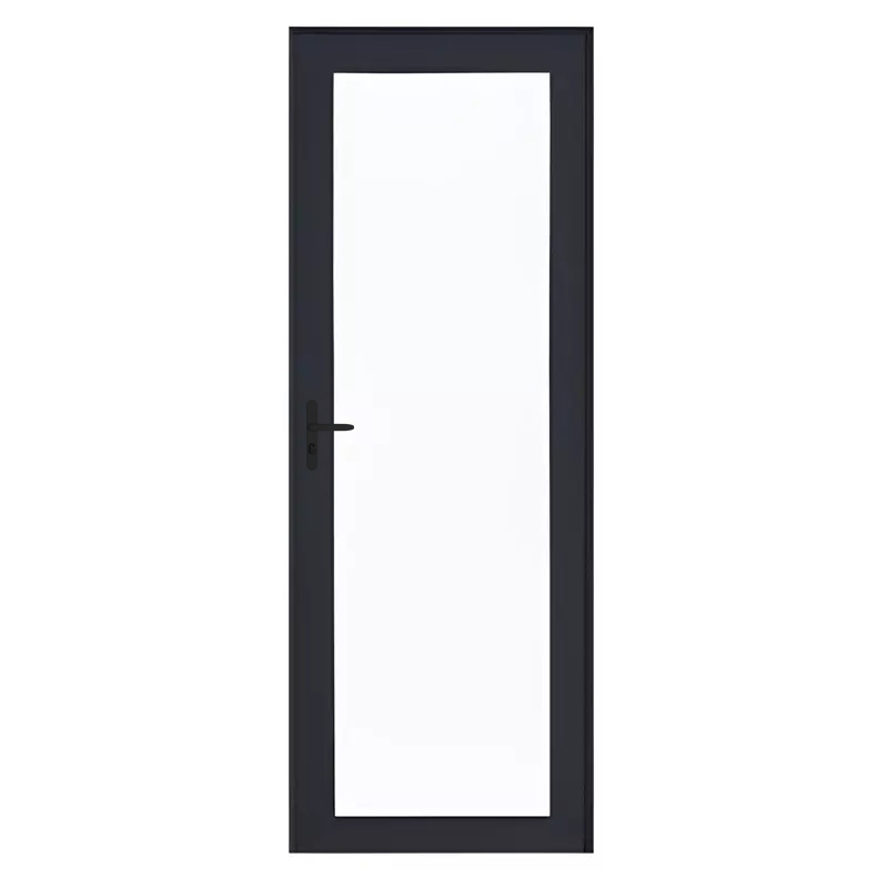 Porta de Alumínio Preto Vidro Inteiro 8mm CMC Esquadrias Linha Elegan - 0