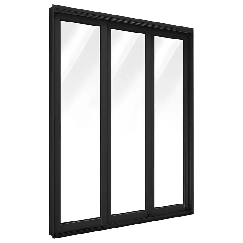 Porta de Sacada de Correr de Alumínio Preto 3 Folhas Móveis CMC Esqu - 0