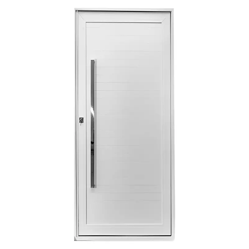 Porta Pivotante de Alumínio Branco Com Puxador CMC Esquadrias Linha P - 0