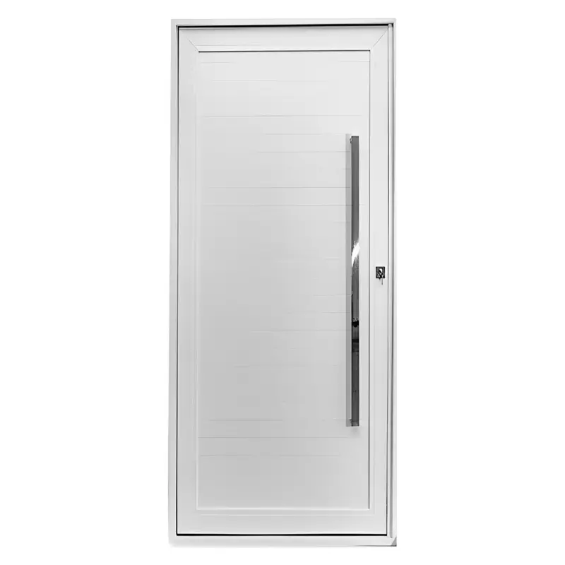 Porta Pivotante de Alumínio Branco Com Puxador CMC Esquadrias Linha P - 1