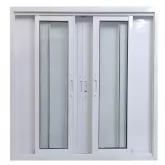 Janela de Alumínio Branco Veneziana Lambril de Correr 6 Folhas Sem Grade CMC Esquadrias Linha Classic