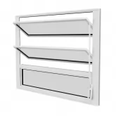 Janela de Alumínio Branco Vitro Basculante Suprema CMC Esquadrias Linha Classic