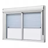 Janela de Alumínio Branco Vitro de Correr 2 Folhas Móveis Com Persiana Integrada CMC Esquadrias Linha Elegance