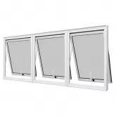 Janela de Alumínio Branco Vitro Máximo Ar 3 Módulos Suprema CMC Esquadrias Linha Classic