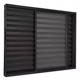 Janela de Alumínio Preto Veneziana de Correr 3 Folhas Sem Grade CMC Esquadrias Linha Classic