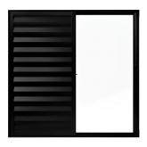 Janela de Alumínio Preto Veneziana de Correr 3 Folhas Sem Grade CMC Linha Modular - 1.00 (L) X 1.20 (A)