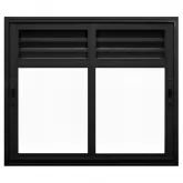 Janela de Alumínio Preto Vitro de Correr 2 Folhas Móveis Com Ventilação Suprema Sem Grade CMC Esquadrias Linha Classic