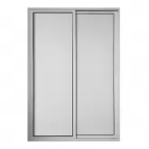 Porta Balcão de Correr Com Veneziana Lambril de Alumínio Branco 3 Folhas Móveis CMC Classic