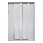Porta Balcão de Correr Com Veneziana Lambril de Alumínio Branco 6 Folhas CMC Classic