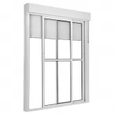 Porta Balcão de Correr de Alumínio Branco 2 Folhas Móveis Com Persiana Integrada CMC Esquadrias Linha Elegance
