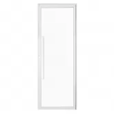 Porta de Alumínio Branco Com Vidro Inteiro 8mm e Puxador CMC Esquadrias Linha Elegance