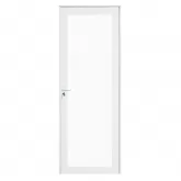 Porta de Alumínio Branco Vidro Inteiro 8mm CMC Esquadrias Linha Elegance