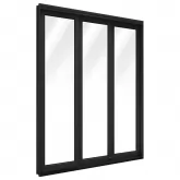 Porta de Sacada de Correr de Alumínio Preto 3 Folhas Móveis CMC Esquadrias Linha Classic