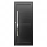 Porta Pivotante de Alumínio Preto Com Puxador CMC Esquadrias Linha Prestige