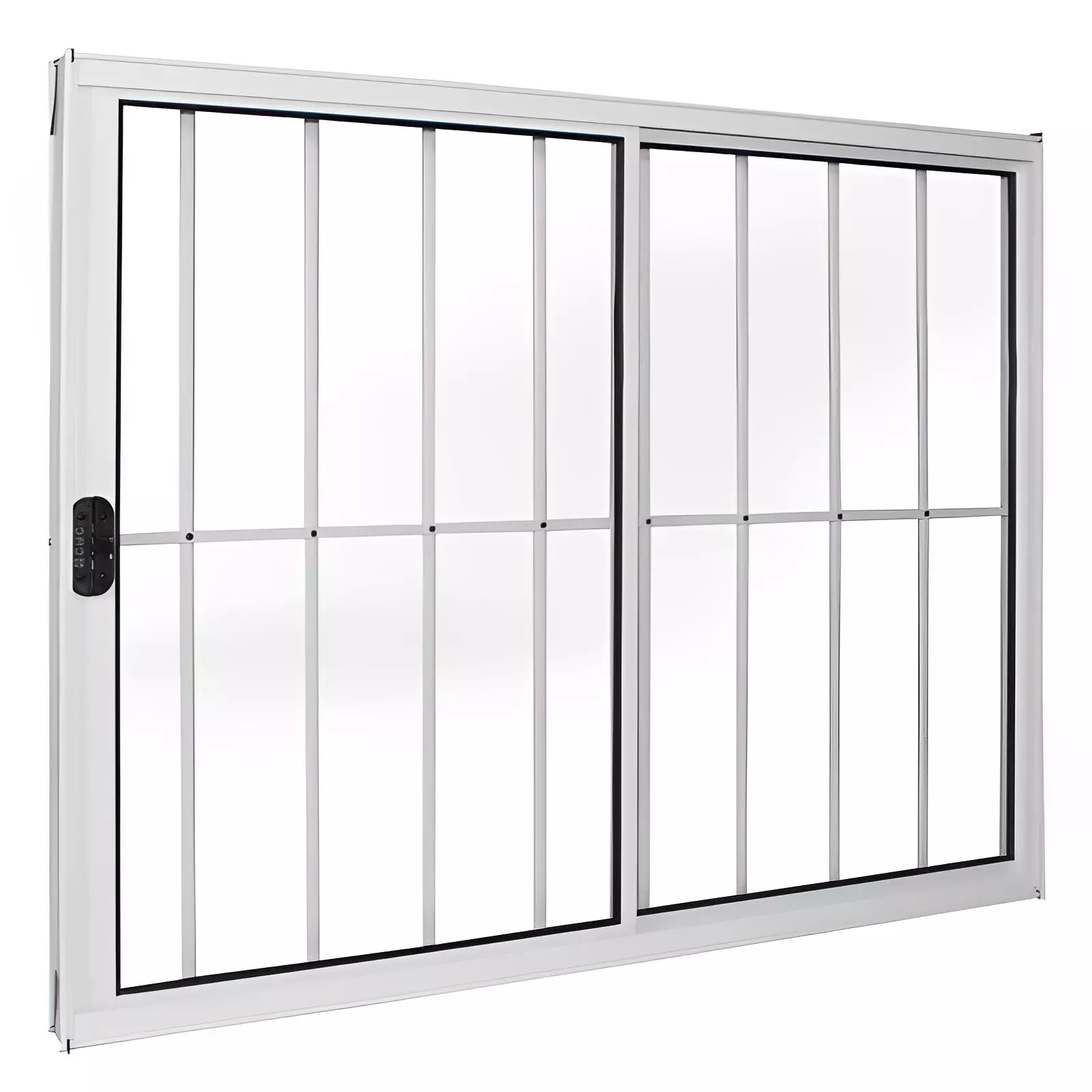 Janela de Alumínio Branco Vitro de Correr 2 Folhas Com Grade CMC Esqu - 0