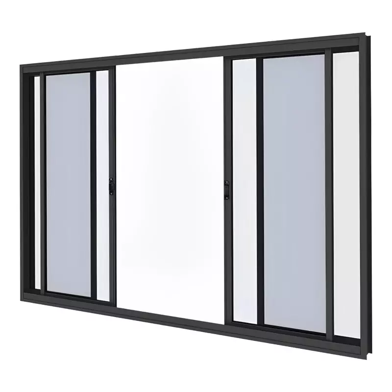 Janela de Alumínio Preto Vitro de Correr 4 Folhas Sem Grade CMC Esqua - 0