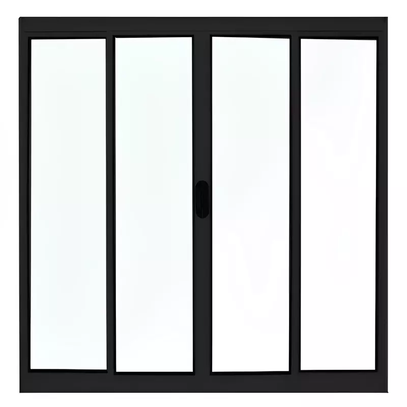 Janela de Alumínio Preto Vitro de Correr 4 Folhas Sem Grade CMC Esqua - 0