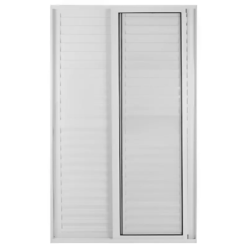 Porta Balcão de Correr com Veneziana de Alumínio Branco 3 Folhas Mó - 1