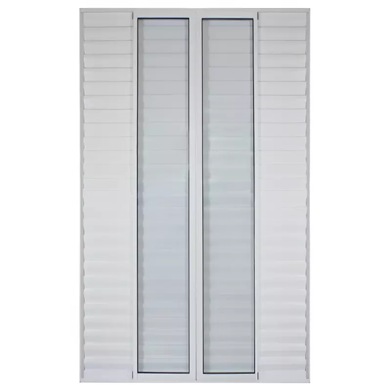 Porta Balcão de Correr com Veneziana de Alumínio Branco 6 Folhas CMC - 0
