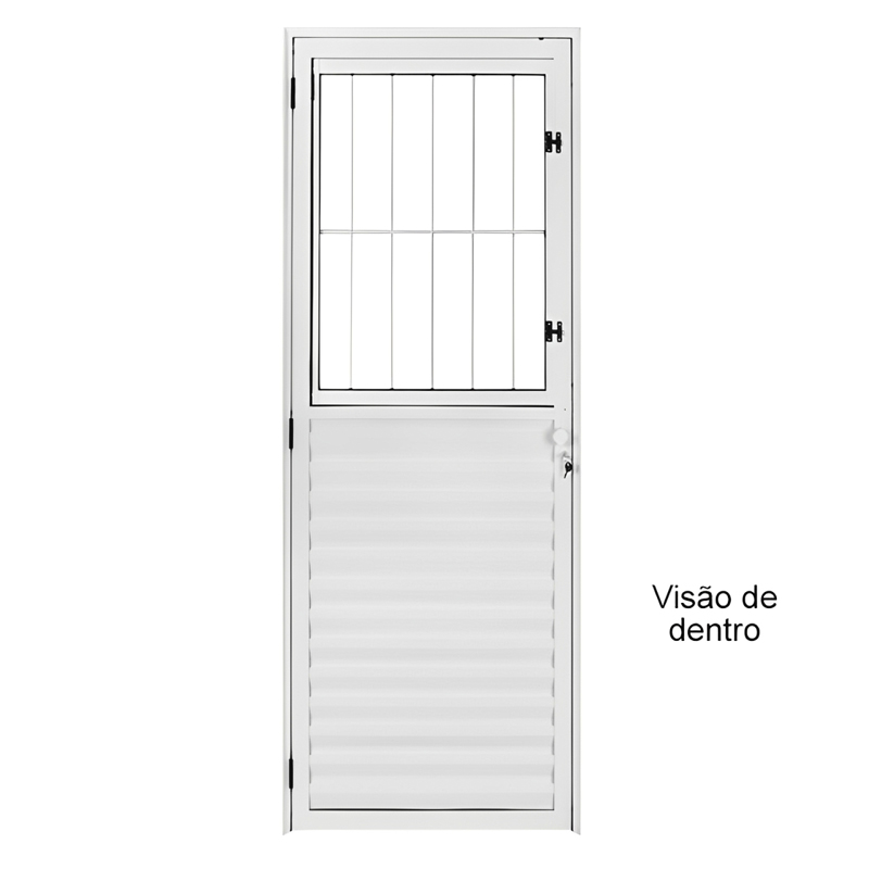 Porta de Alumínio Branco de Entrada Social CMC Esquadrias Linha Modul - 1