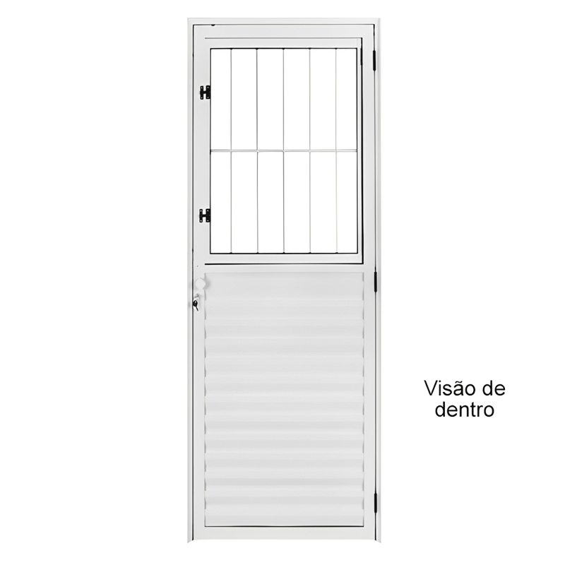 Porta de Alumínio Branco de Entrada Social CMC Esquadrias Linha Modul - 3