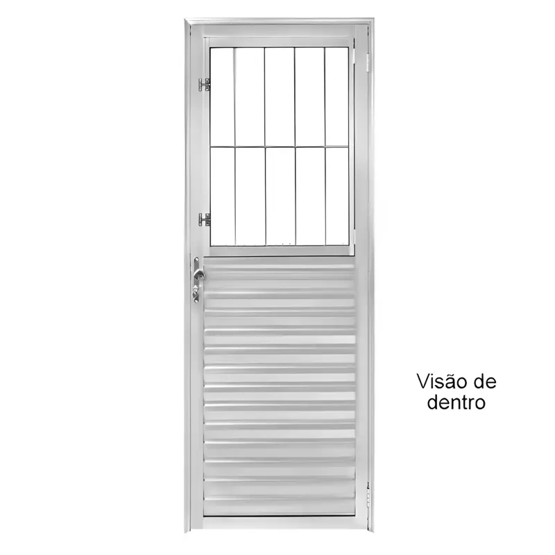 Porta de Alumínio Brilhante de Entrada Social CMC Esquadrias Linha Mo - 3