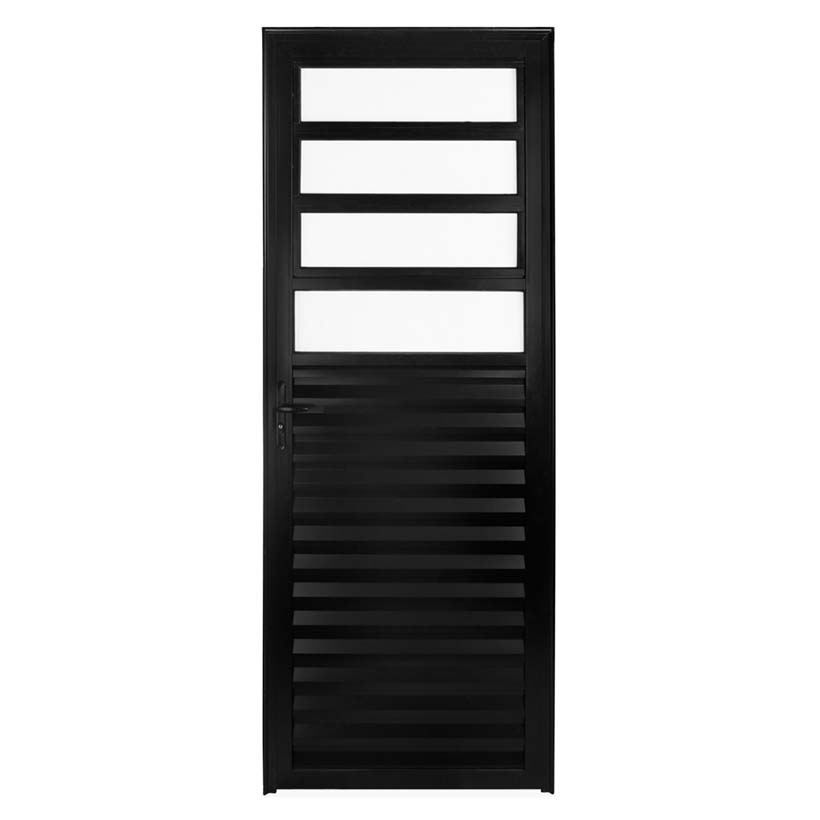 Porta de Alumínio Preto de Cozinha Basculante CMC Esquadrias Linha Mo - 1