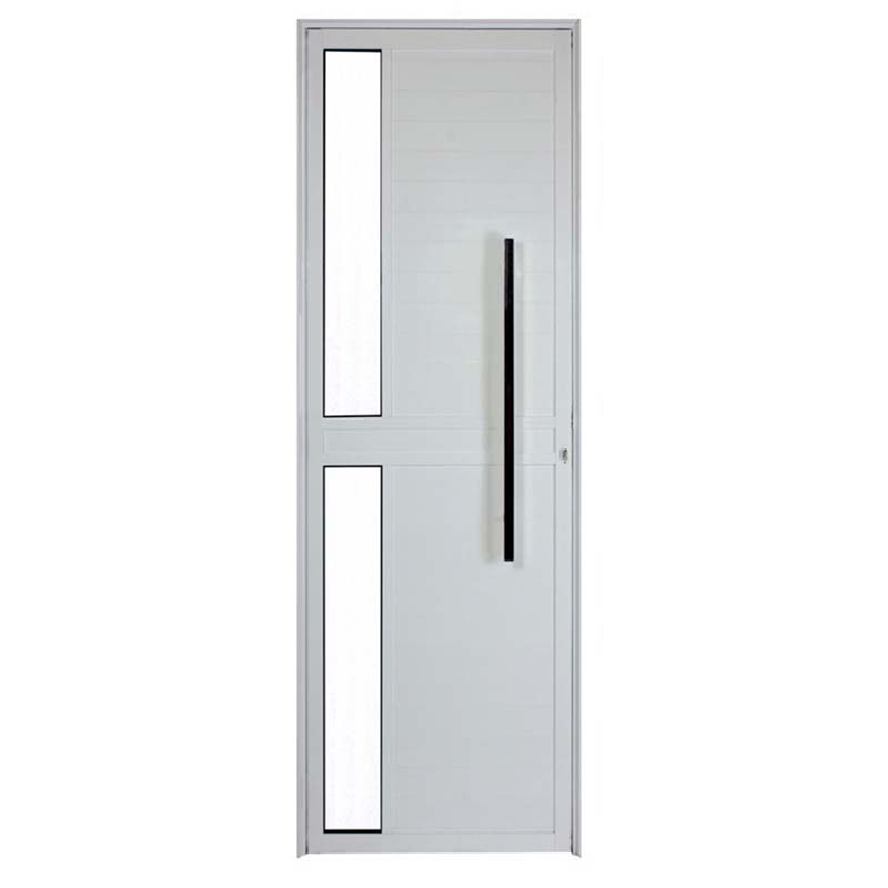 Porta Lambril de Alumínio Branco Com Vidro e Puxador CMC Esquadrias L - 1