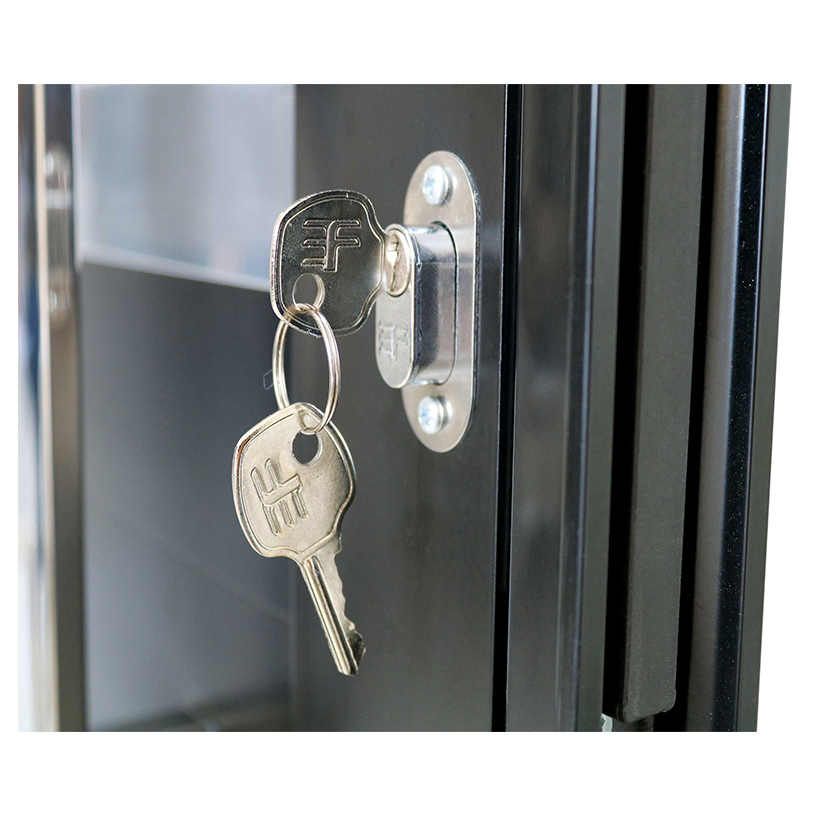 Porta Lambril de Alumínio Preto Com Vidro e Puxador CMC Esquadrias Li - 3