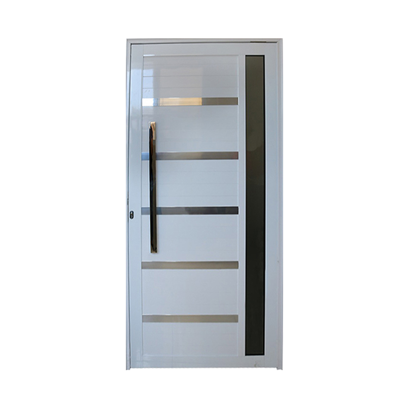 Porta Pivotante de Alumínio Branco Com Vidro e Puxador CMC Esquadrias - 0