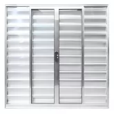 Janela de Alumínio Brilhante Veneziana de Correr 6 Folhas Sem Grade CMC Esquadrias Linha Modular