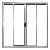 Janela de Alumínio Brilhante Vitro de Correr 4 Folhas Sem Grade CMC Esquadrias Linha Modular
