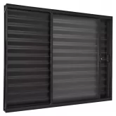 Janela de Alumínio Preto Veneziana de Correr 3 Folhas Móveis Sem Grade CMC Esquadrias Linha Harmony
