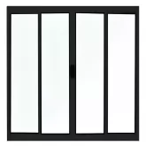 Janela de Alumínio Preto Vitro de Correr 4 Folhas Sem Grade CMC Esquadrias Linha Modular