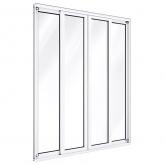Porta de Sacada de Correr de Alumínio Branco 4 Folhas CMC Classic - 2.10 (A) X 2.00 (L)