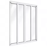 Porta de Sacada de Correr de Alumínio Branco 4 Folhas CMC Esquadrias Linha Classic