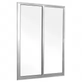 Porta de Sacada de Correr de Alumínio Brilhante 2 Folhas Móveis CMC Esquadrias Linha Classic