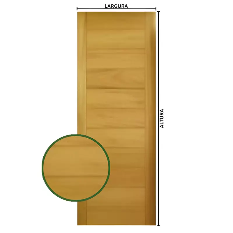 Folha de Porta de Madeira Maciça BBB de Eucalipto Cometa Esquadrias - 1